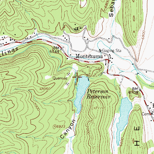 Topographic Map of Peterson Dam, NM