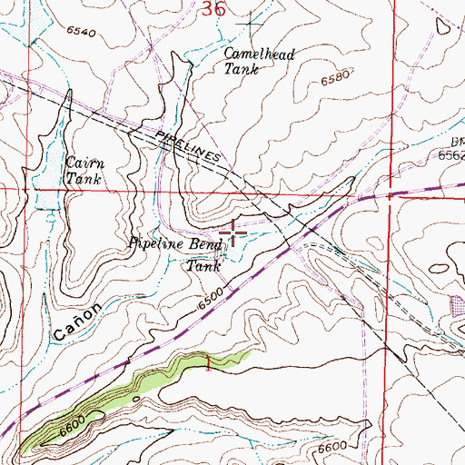 Topographic Map of Pipeline Bend Dam, NM