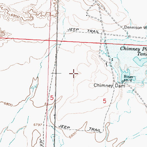 Topographic Map of Chimney Detention Dam, NM