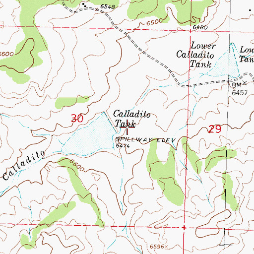 Topographic Map of Cayadito Dam, NM