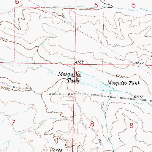 Topographic Map of Mosquito Dam, NM