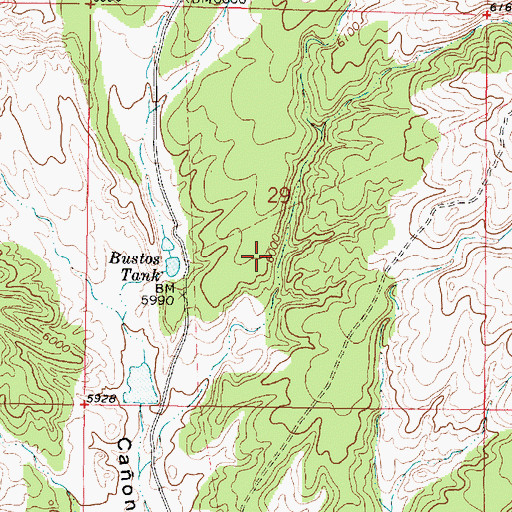 Topographic Map of Jornada Detention Dam, NM
