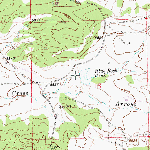 Topographic Map of Blue Rock Dam, NM