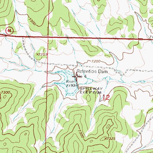Topographic Map of Rio Puerco Detention Dam Number Four, NM