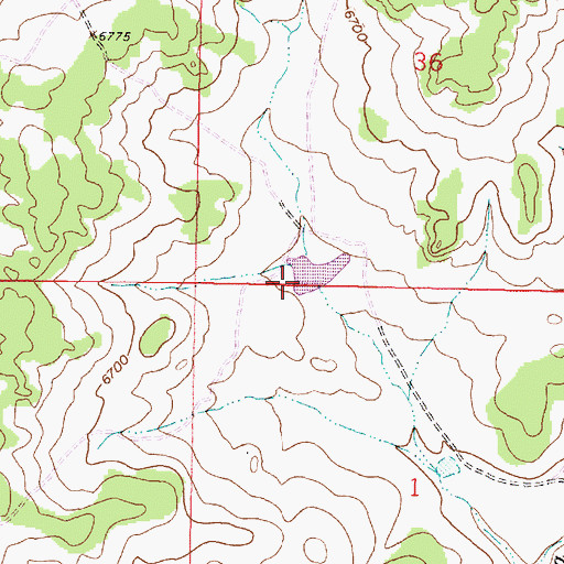 Topographic Map of Piedra Lumbre Detention Dam Number Seven, NM