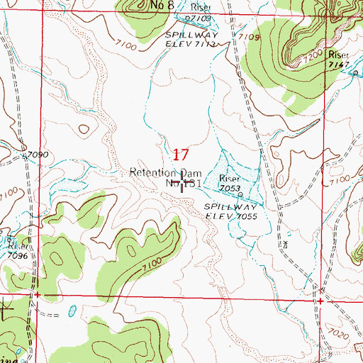 Topographic Map of Rio Puerco Detention Dam Number Eight, NM