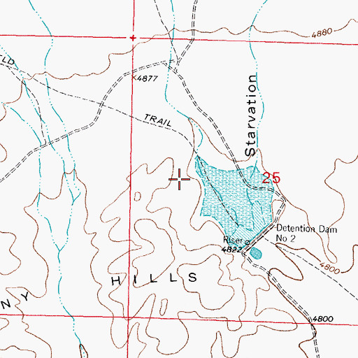 Topographic Map of Starvation Draw Detention Dam Number 2, NM