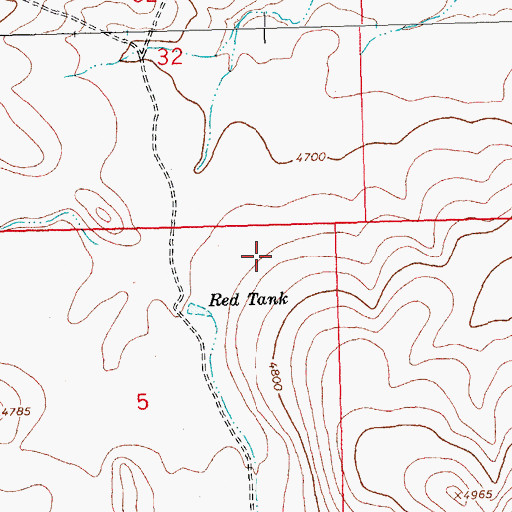 Topographic Map of Palomas Red Hill Dam, NM