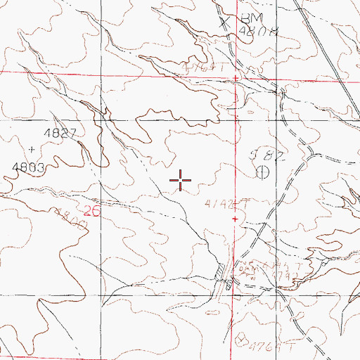 Topographic Map of Las Uvas Number Five Dam, NM