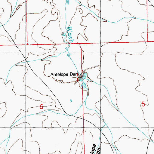 Topographic Map of Antelope Draw Dention Dam, NM
