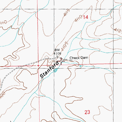 Topographic Map of Stanford Detention Dam Number Two, NM