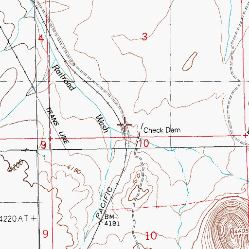 Topographic Map of Secho Detention Dam, NM