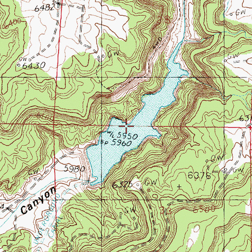 Topographic Map of Cutter Reservoir, NM