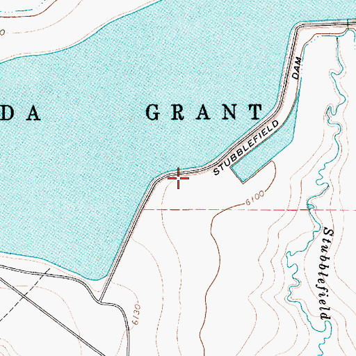 Topographic Map of Stubblefield Dam, NM