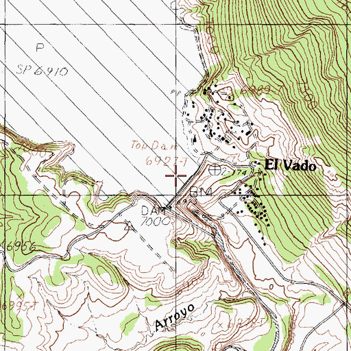 Topographic Map of El Vado Dam, NM