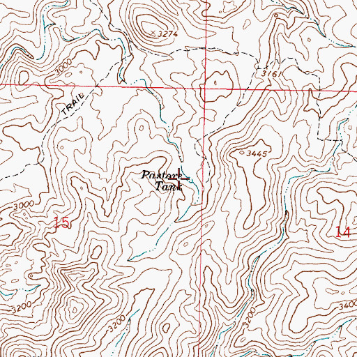 Topographic Map of Pastore Tank, AZ