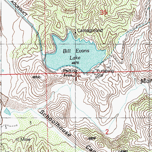 Topographic Map of Bill Evans Lake Dam, NM