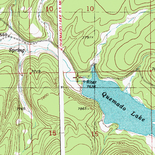 Topographic Map of Quemado Dam, NM