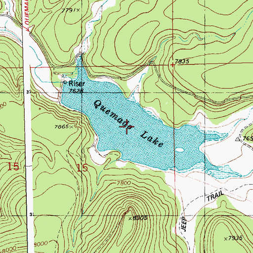 Topographic Map of Quemado Lake, NM