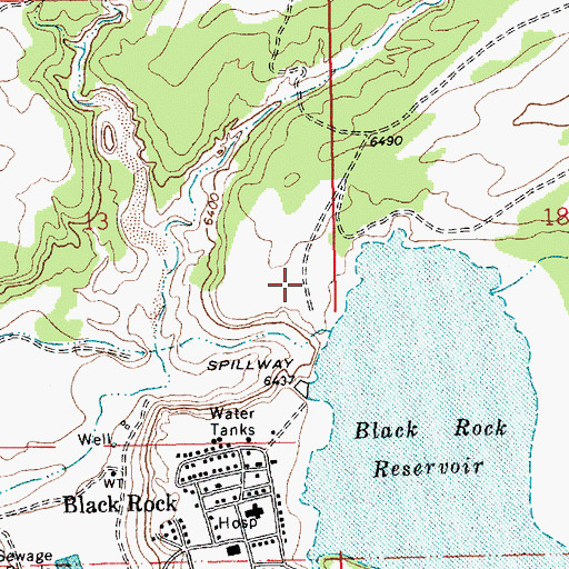 Topographic Map of Black Rock Dam, NM