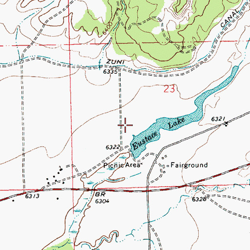 Topographic Map of Eustace Dam, NM