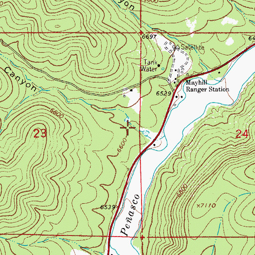 Topographic Map of Parker Dam, NM