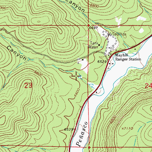 Topographic Map of Parker Reservoir, NM