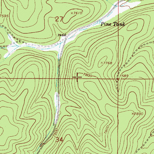 Topographic Map of Pine Tree Canyon Damsite Number Six Dam, NM