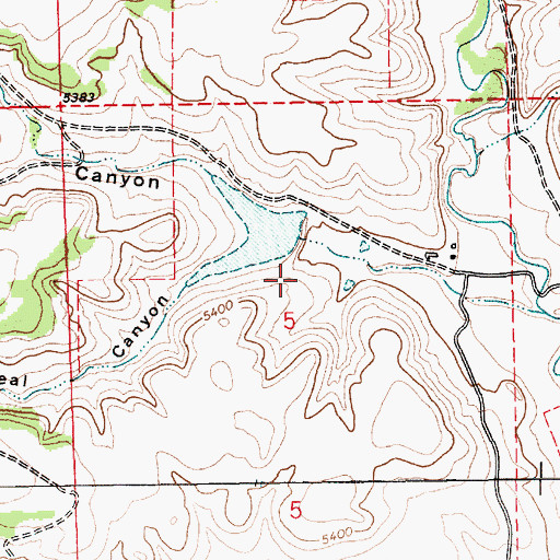Topographic Map of Gardner Reservoir Dam, NM