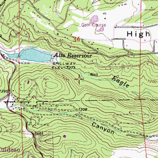 Topographic Map of Alto Lake Dam, NM