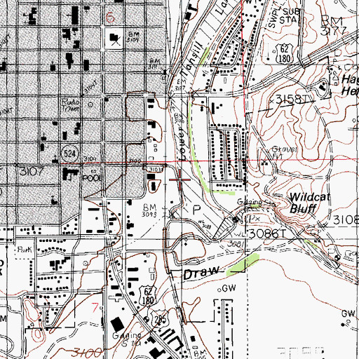 Topographic Map of Lower Transill Reservoir, NM