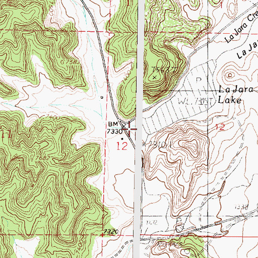 Topographic Map of La Jara Lake Dam, NM