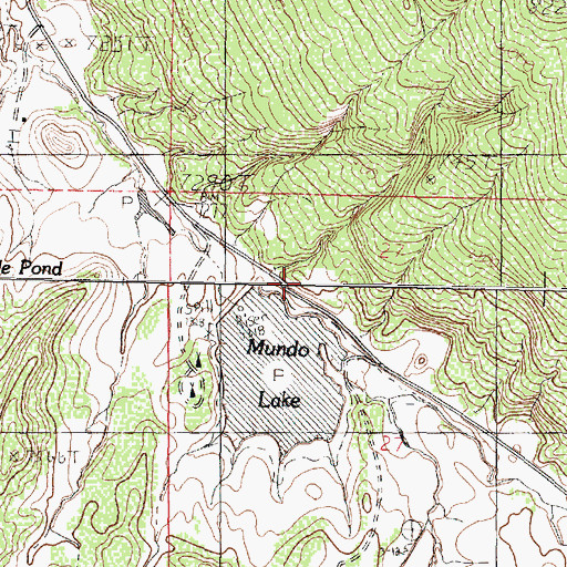 Topographic Map of Lower Mundo Dam, NM