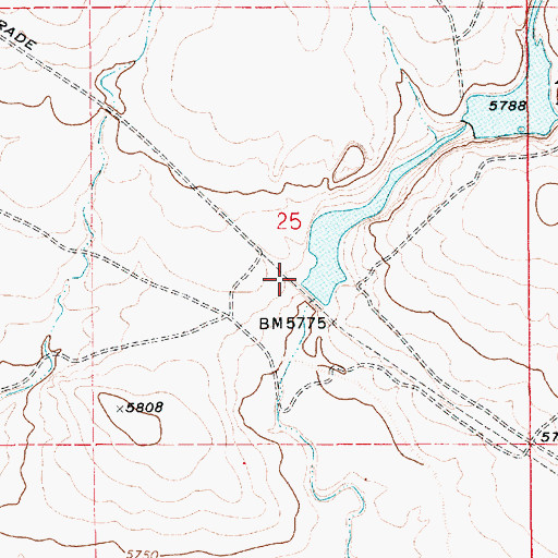 Topographic Map of Abbott Lake Lower Dam, NM