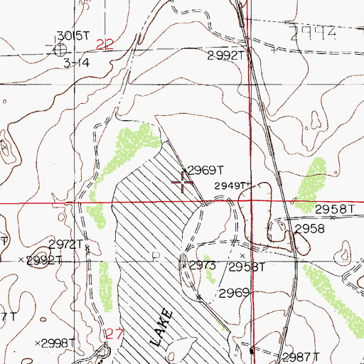 Topographic Map of Willow Lake Dam, NM