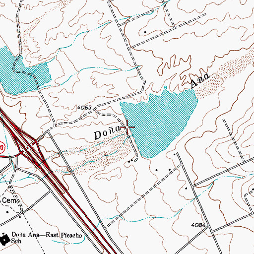 Topographic Map of Dona Ana Site Dam, NM
