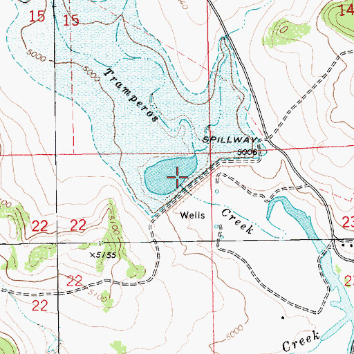 Topographic Map of Tramperos Creek Site One Dam, NM