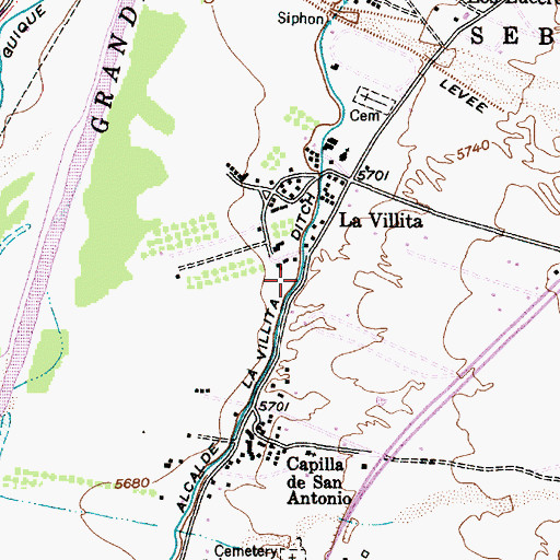 Topographic Map of Sebastian Martin Black Mesa Site Six Dam, NM