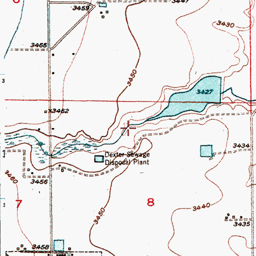 Topographic Map of Zuber Hollow Reservoir Dam, NM