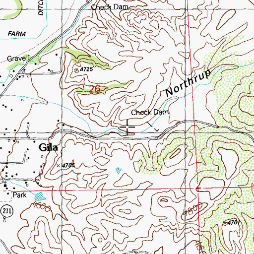 Topographic Map of Upper Gila Site Number One Dam, NM
