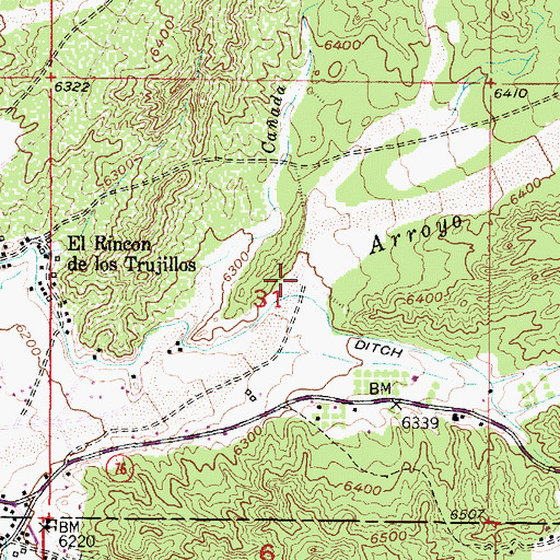 Topographic Map of Santa Cruz Site Number One Dam, NM