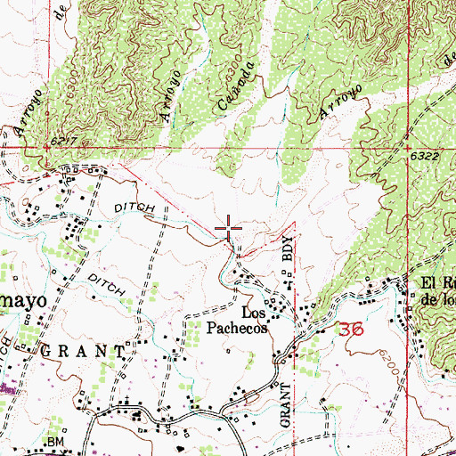 Topographic Map of Santa Cruz Site Number Two Dam, NM