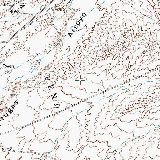 Topographic Map of Tortugas Site Number One Dam, NM