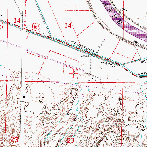 Topographic Map of Porter Whisenhunt Arroyo Retard Dam, NM