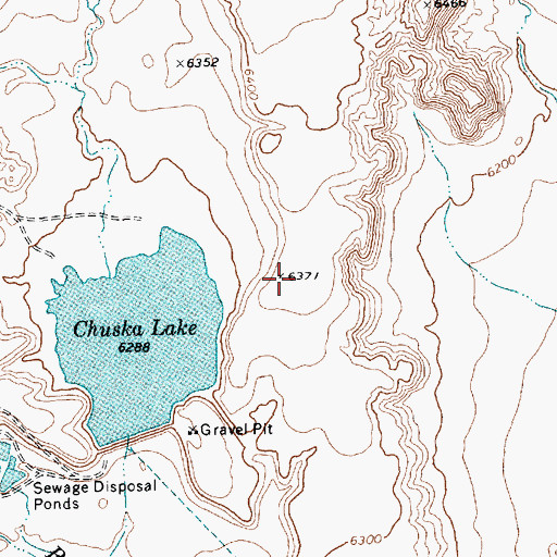 Topographic Map of Chuska Dam, NM