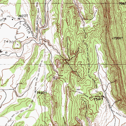 Topographic Map of Asaayi Dam, NM