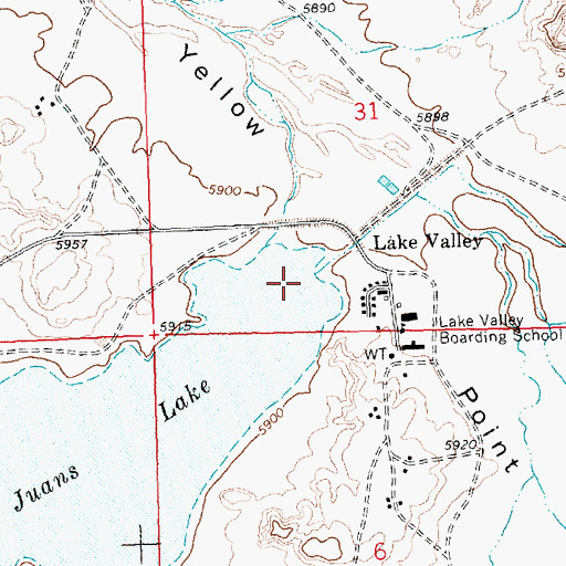 Topographic Map of Juans Vicente Lake Dam, NM