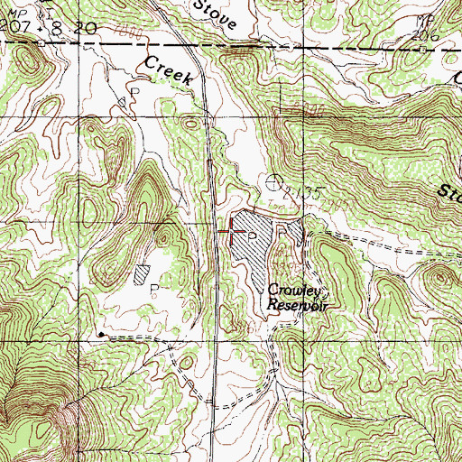 Topographic Map of Crowley Irrigation System Dam, NM