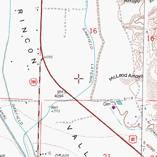 Topographic Map of McLead Flood Control Project Dam, NM