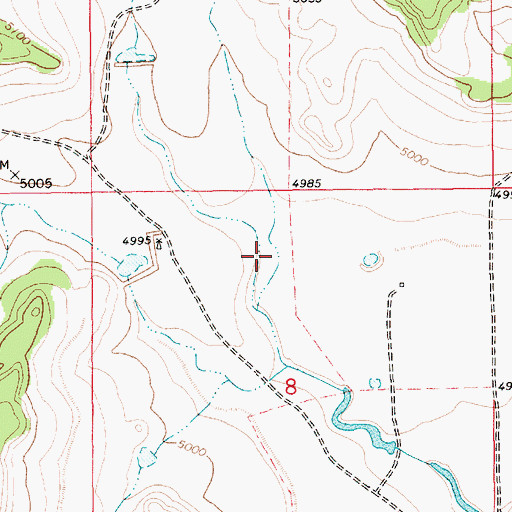 Topographic Map of Poling Irrigation System Dam, NM